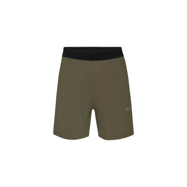 Men's Army Green Textured Knit Short 7" Silhouette Angle