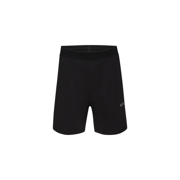 Men's Black Textured Knit Short 7" Silhouette Angle