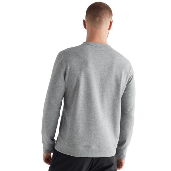 Men's Heather Grey NOBULL Crew Sweatshirt Back Angle