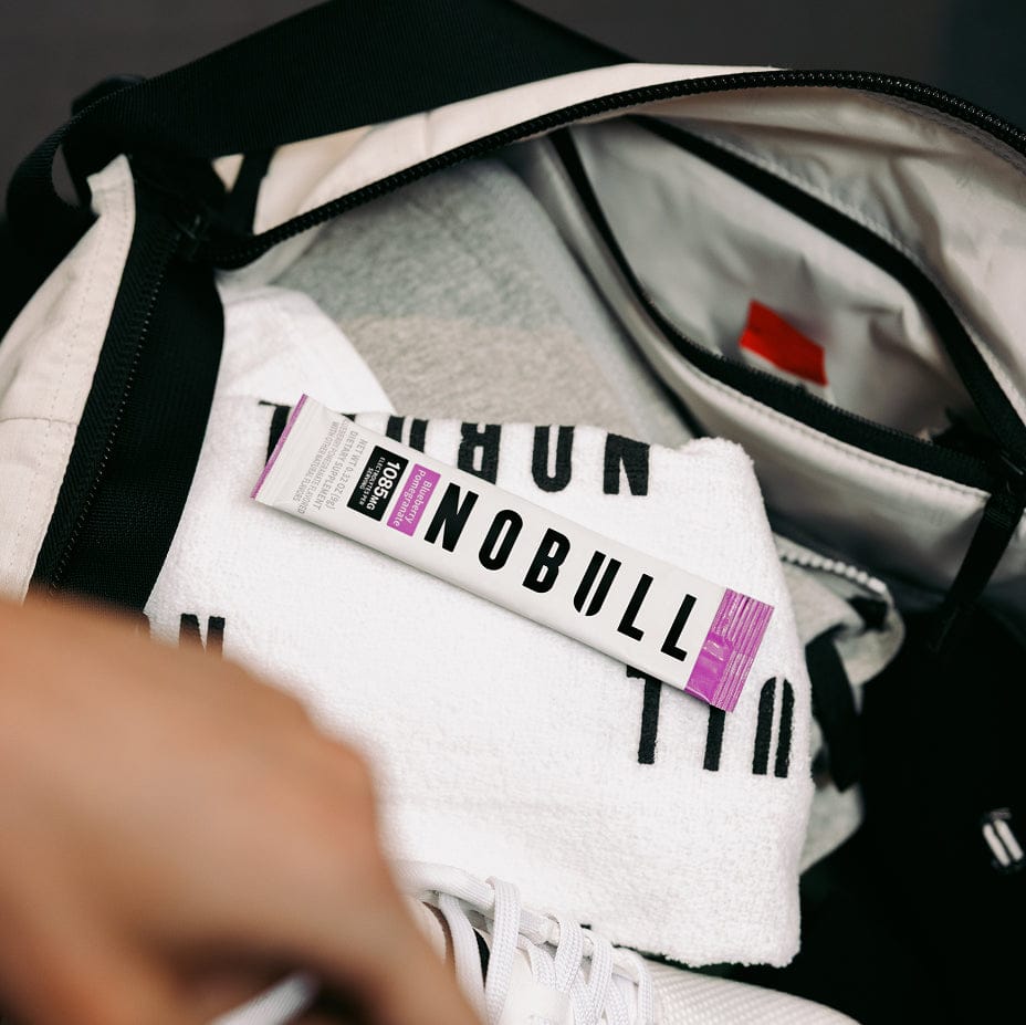 A NOBULL electrolyte stick in a gym bag