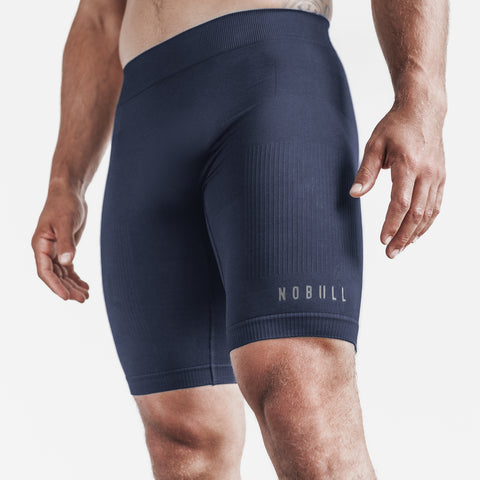 MEN'S MIDWEIGHT SEAMLESS COMPRESSION SHORT 9, NAVY