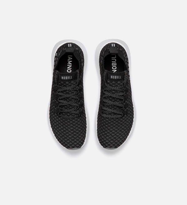 Women's Black Drive Knit Shoes Above Angle
