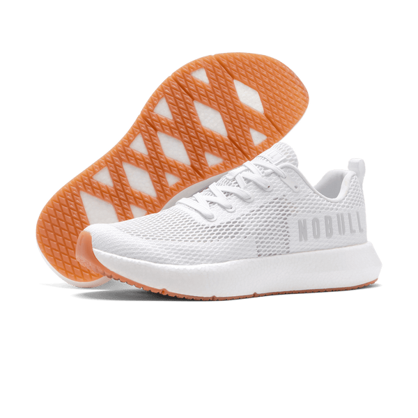 Women's White Drive Mesh Shoes Angled