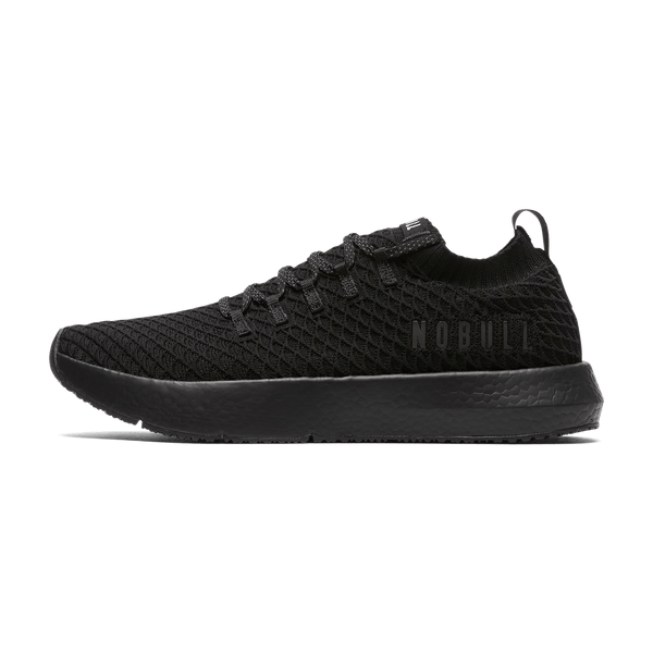 Men's Triple Black Drive Knit Shoes Side Angle