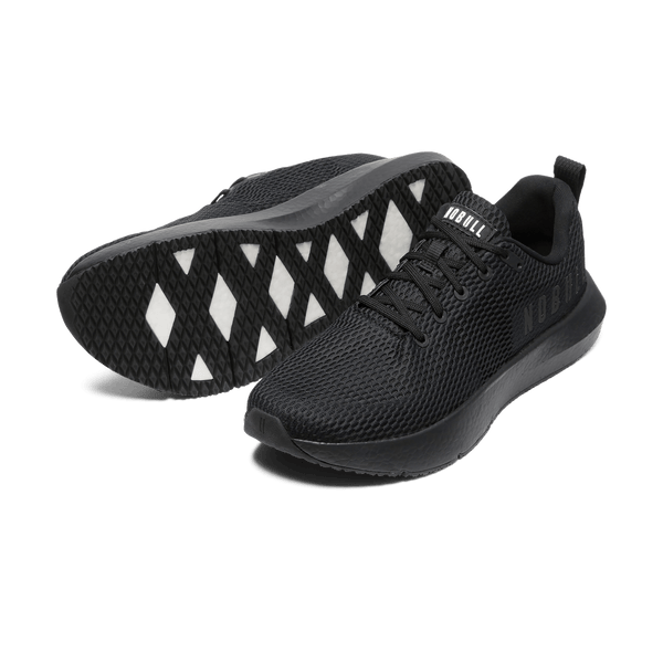 Men's Triple Black Drive Mesh Shoes Angled