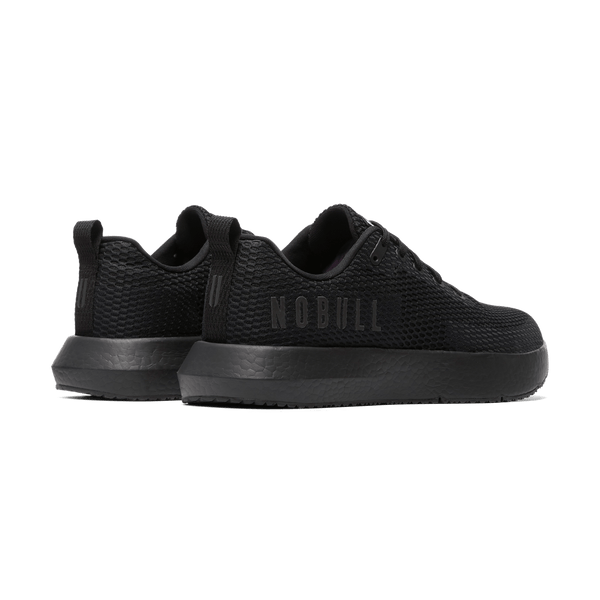 Men's Triple Black Drive Mesh Shoes Back Side Angle