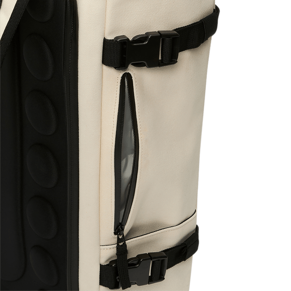 Ivory NOBULL Waxed Canvas Duffleback Side Pocket Angle