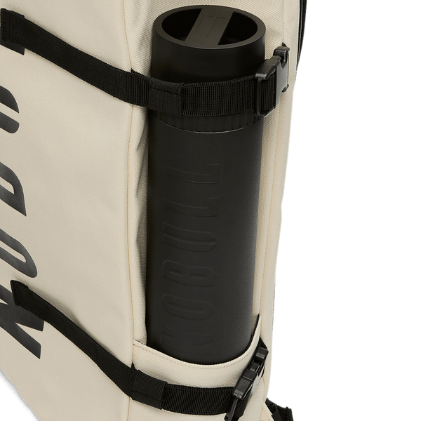Ivory NOBULL Waxed Canvas Duffleback Water Bottle Sleeve Angle