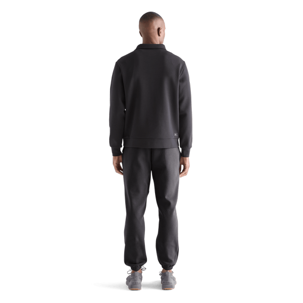 Men's Black Allday Elements 1/4 Zip Back Full Body Angle