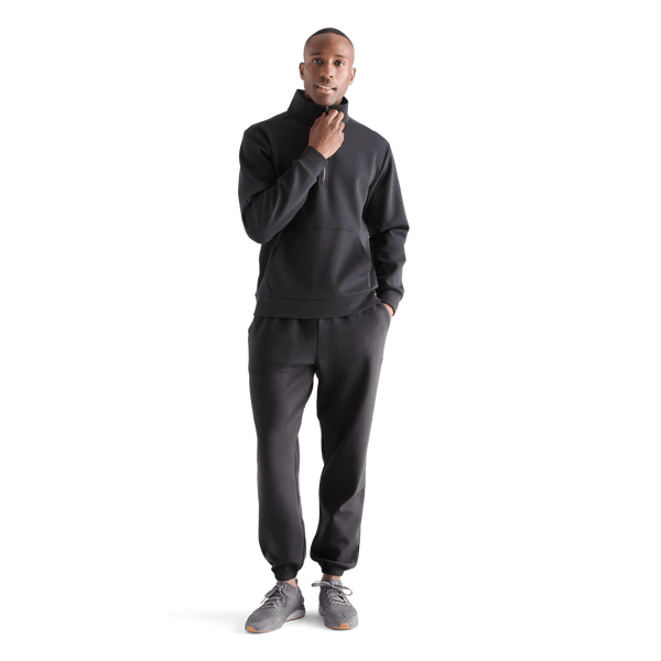 Men's Black Allday Elements 1/4 Zip Front Full Body Angle