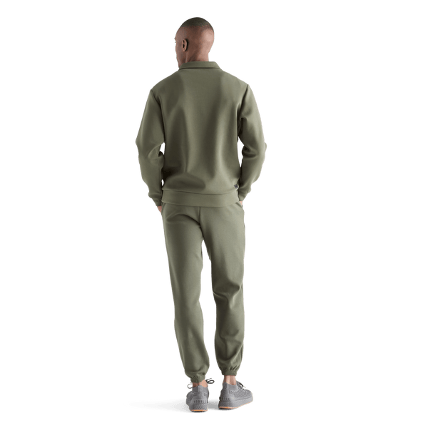 Men's Dark Army Allday Elements 1/4 Zip Back Full Body Angle