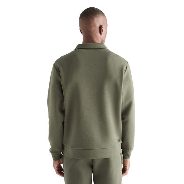 Men's Dark Army Allday Elements 1/4 Zip Back Angle