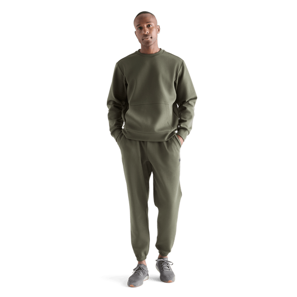 Men's Dark Army Allday Elements Crew Front Full Body Angle