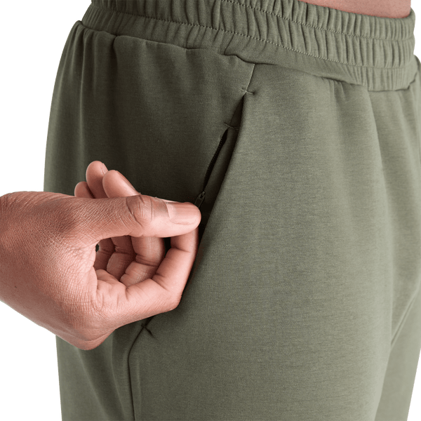 Men's Dark Army Allday Elements Sweatpant Pocket Zipper Angle