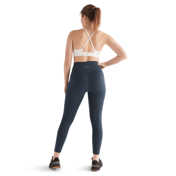 Women's Midnight Heather Matte High-Rise Matte Tight 25" Back Full Body Angle