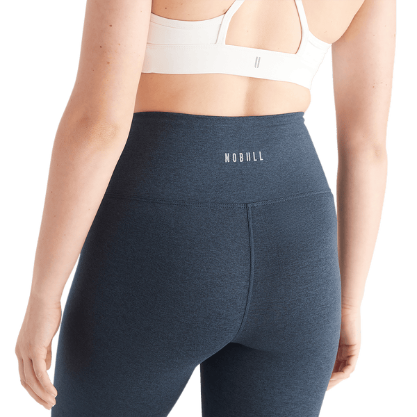Women's Midnight Heather Matte High-Rise Matte Tight 25" NOBULL Angle