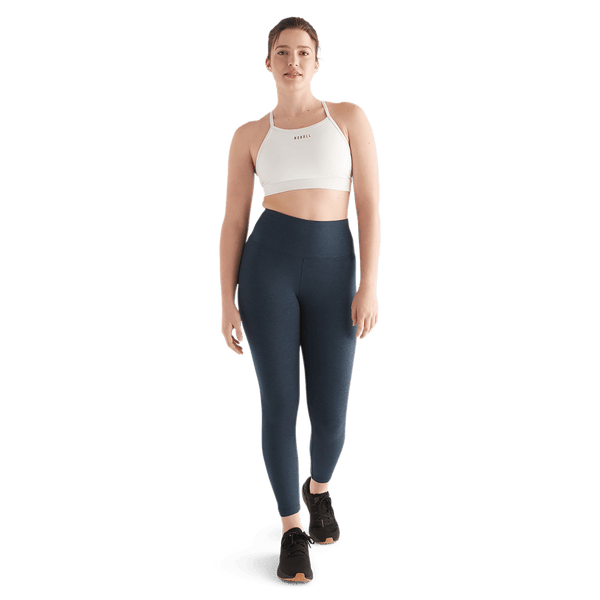 Women's Midnight Heather Matte High-Rise Matte Tight 25" Front Full Body Angle