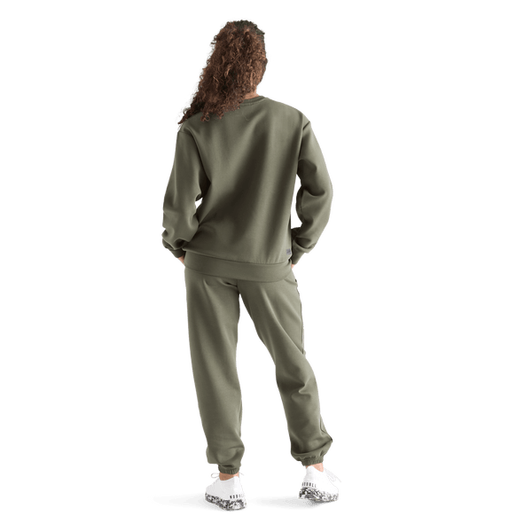 Women's Dark Army Allday Elements Crew Back Full Body Angle