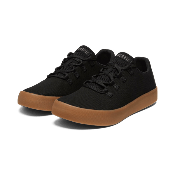 Black Gum Canvas Recs Shoes Front Side Angle