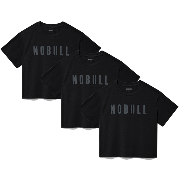 Three Black NOBULL Boxy Tees