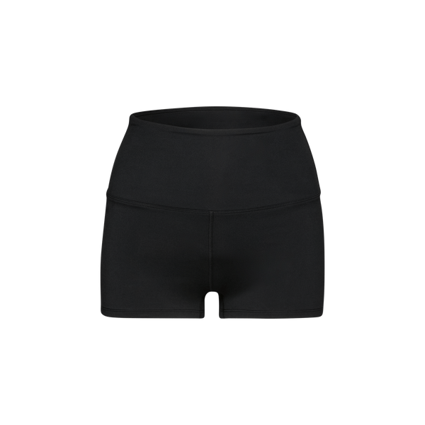 Women's Black High-Rise Matte Short 2" Silhouette Angle