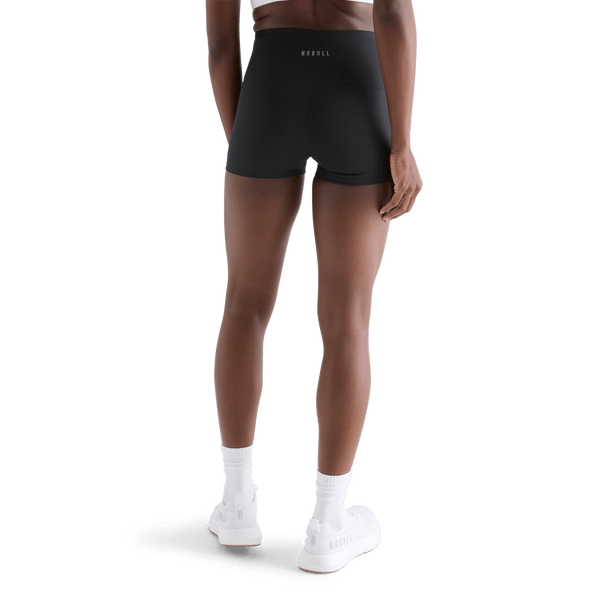 Women's Black High-Rise Matte Short 2" Back Angle