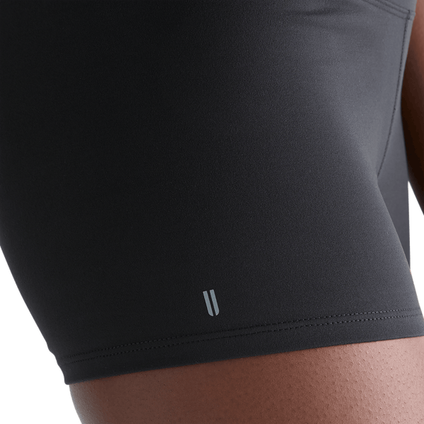Women's Black High-Rise Matte Short 2" Logo Angle