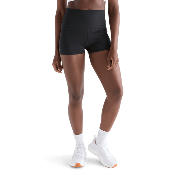 Women's Black High-Rise Matte Short 2" Front Angle