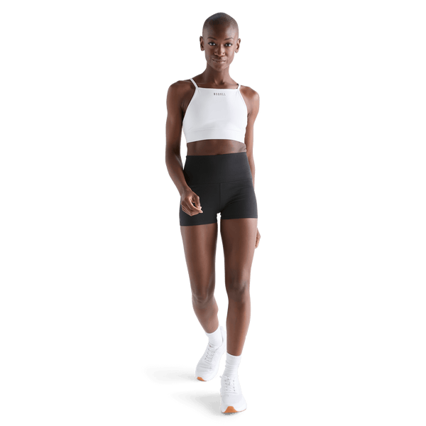 Women's Black High-Rise Matte Short 2" Front Full Body Angle