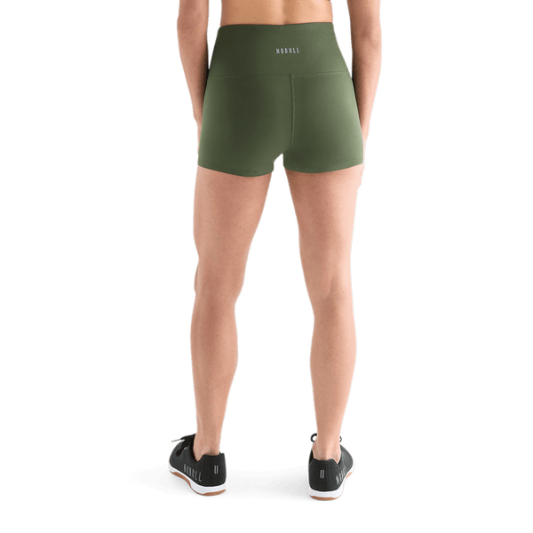 Women's Dark Army High-Rise Matte Short 2" Back Angle