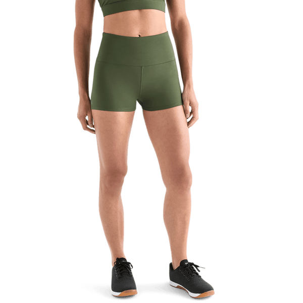 Women's Dark Army High-Rise Matte Short 2" Front Angle