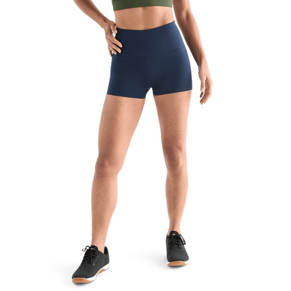 Women's Night Navy High-Rise Matte Short Front Angle