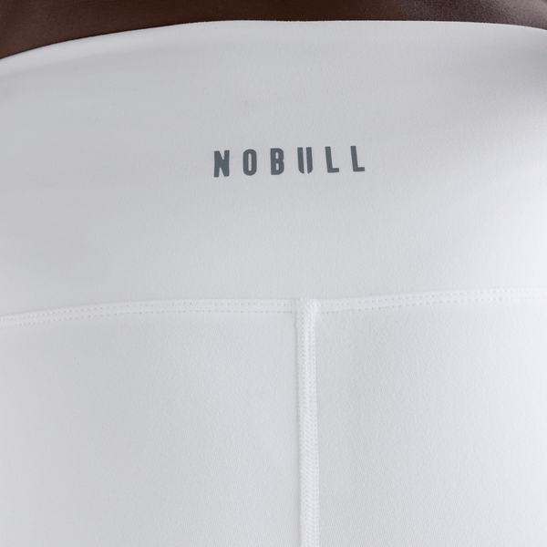 Women's White High-Rise Matte Short 4" NOBULL Angle