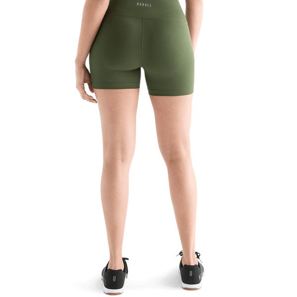 Women's Dark Army High-Rise Matte Short 4" Back Angle