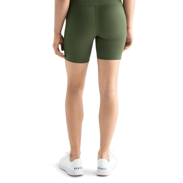 Women's Dark Army High-Rise Matte Short 6" Back Angle
