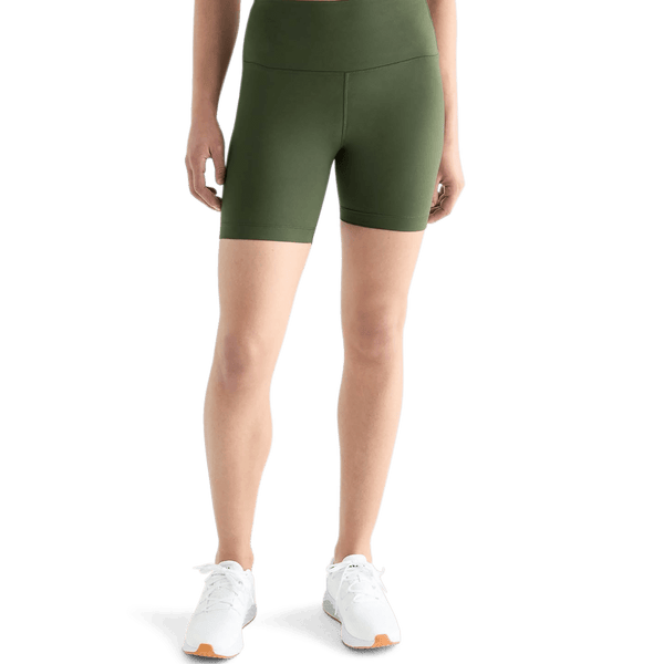 Women's Dark Army High-Rise Matte Short 6" Front Angle