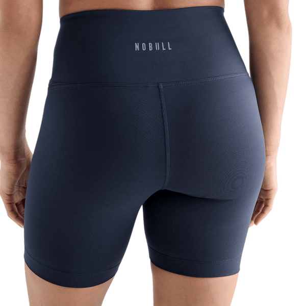 Women's Night Navy High-Rise Matte Short 6" NOBULL Angle