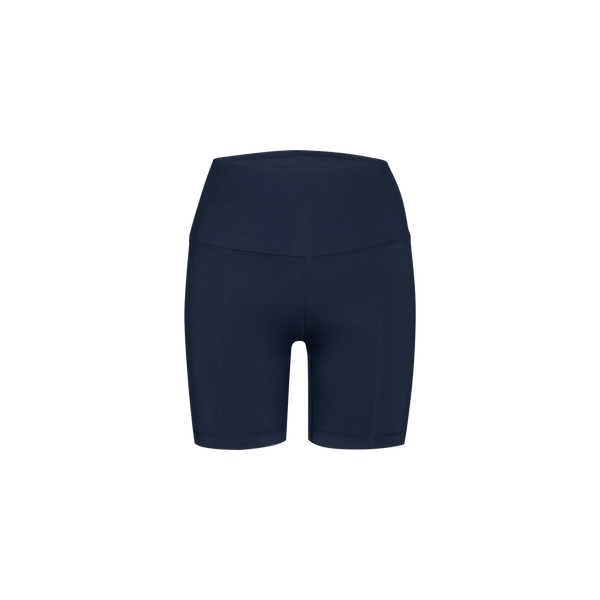 Women's Night Navy High-Rise Matte Short 6" Silhouette Angle