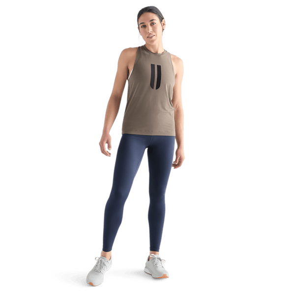 Women's Night Navy High-Rise Matte Tight 28" Front Full Body Angle