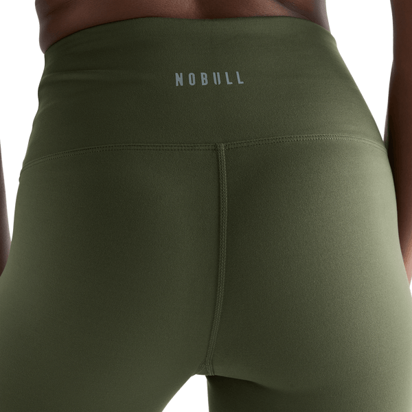 Women's Dark Army High-Rise Matte Tight 28" NOBULL Angle