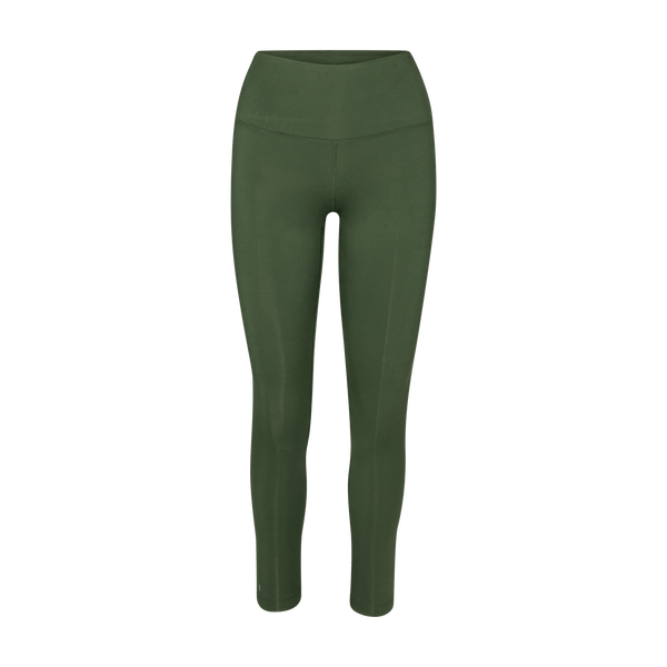 Women's Dark Army High-Rise Matte Tight 28" Silhouette Angle