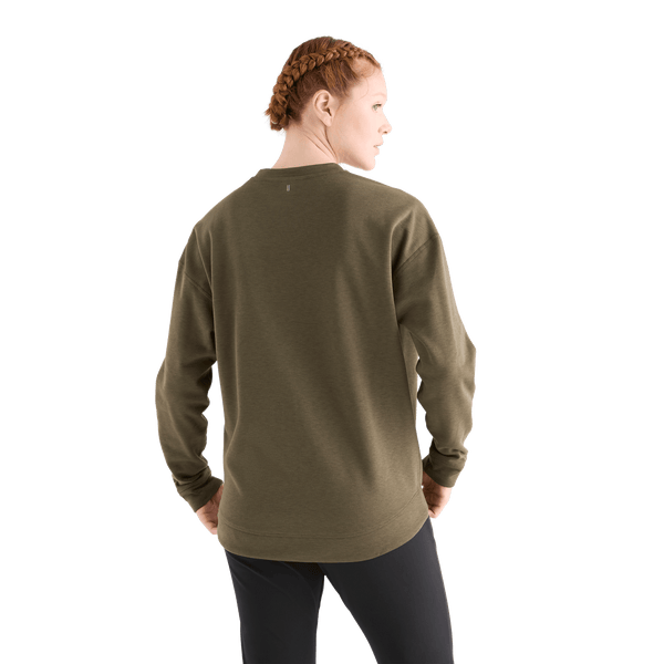Women's Army Green NOBULL Crew Sweatshirt Back Angle