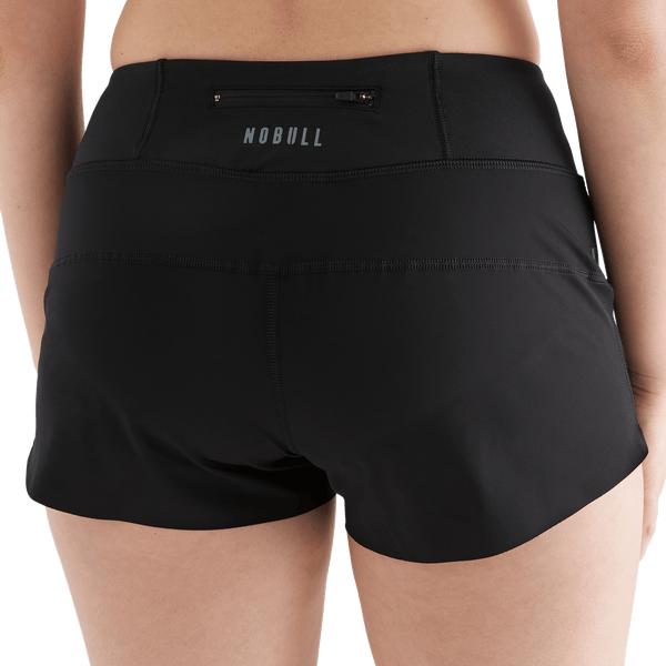 Women's Black Pace Short 3" Back Angle