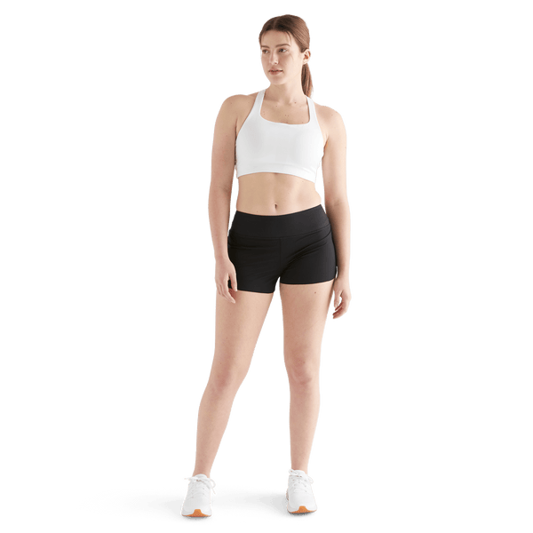 Women's Black Pace Short 3" Front Full Body Angle