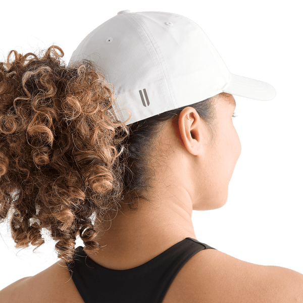 NOBULL Bright White Performance Hat Logo Angle