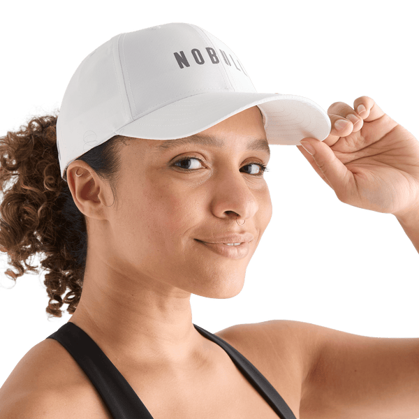 NOBULL Bright White Performance Hat Side Angle