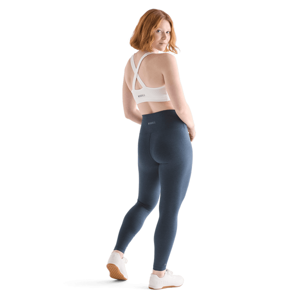 Women's Midnight Heather Matte High-Rise Matte Tight Back Full Body Angle
