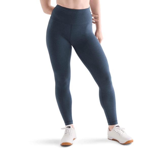 Women's Midnight Heather Matte High-Rise Matte Tight Front Angle