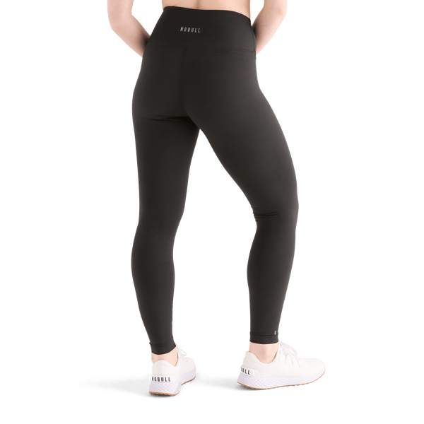 Women's Black Matte High-Rise Matte Tight 28" Back Angle