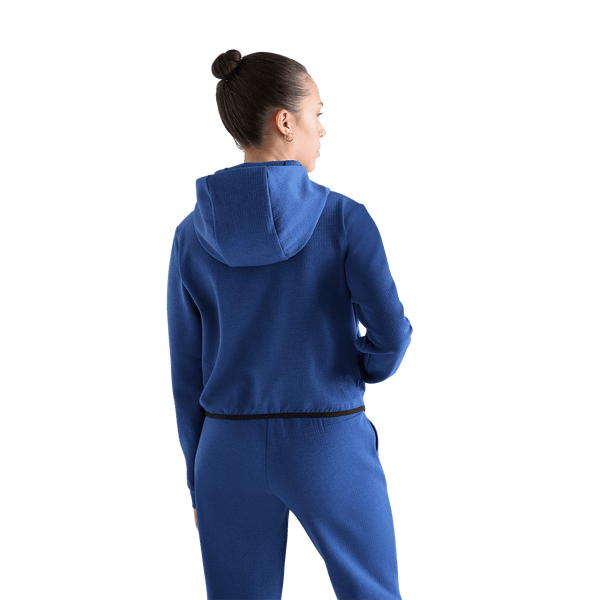 Women's Blue Quartz Drive Cropped Zip-Up Back